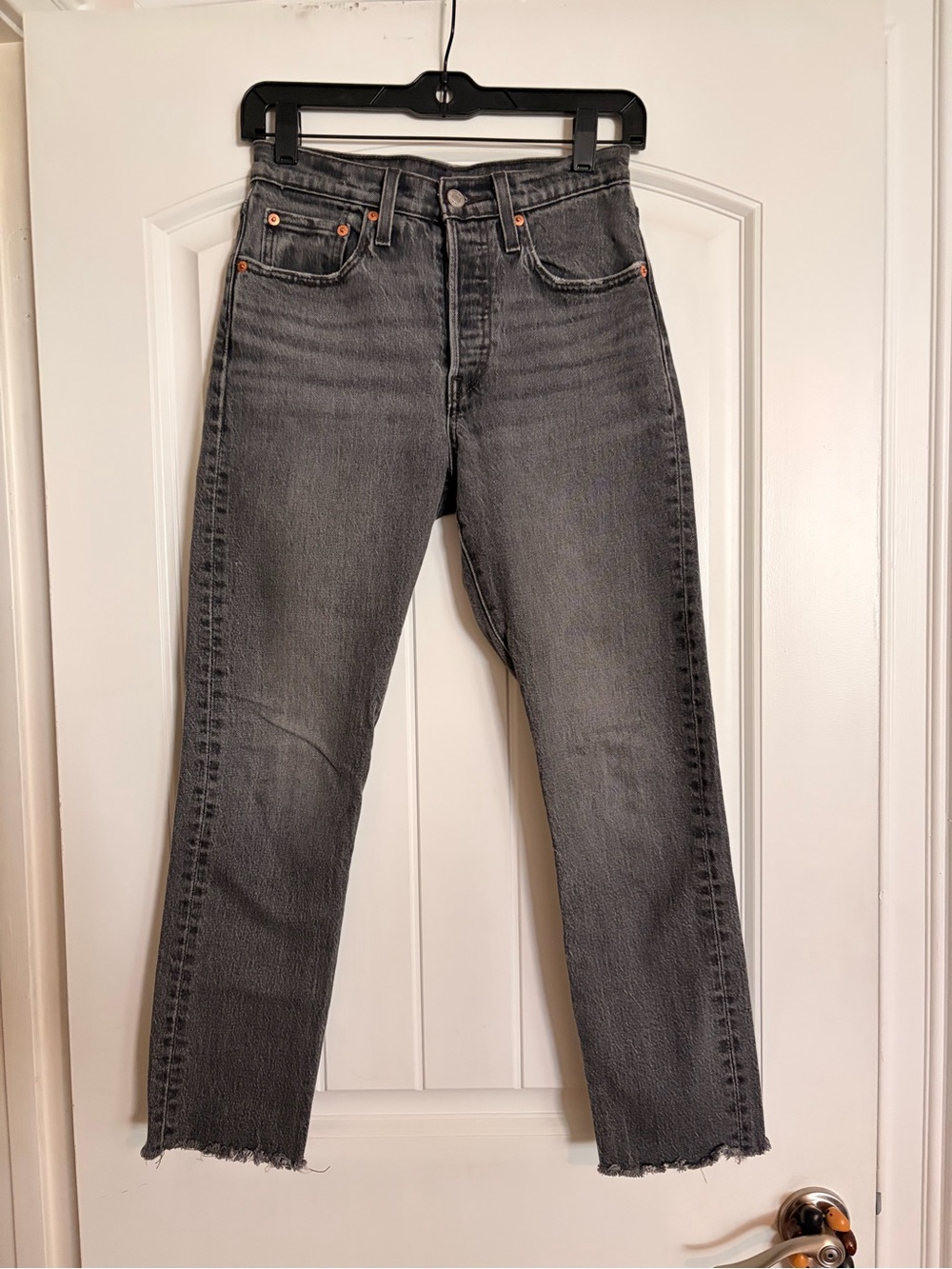 Vintage Levi 501 High-Rise Straight Leg Women's Jeans in Washed Black